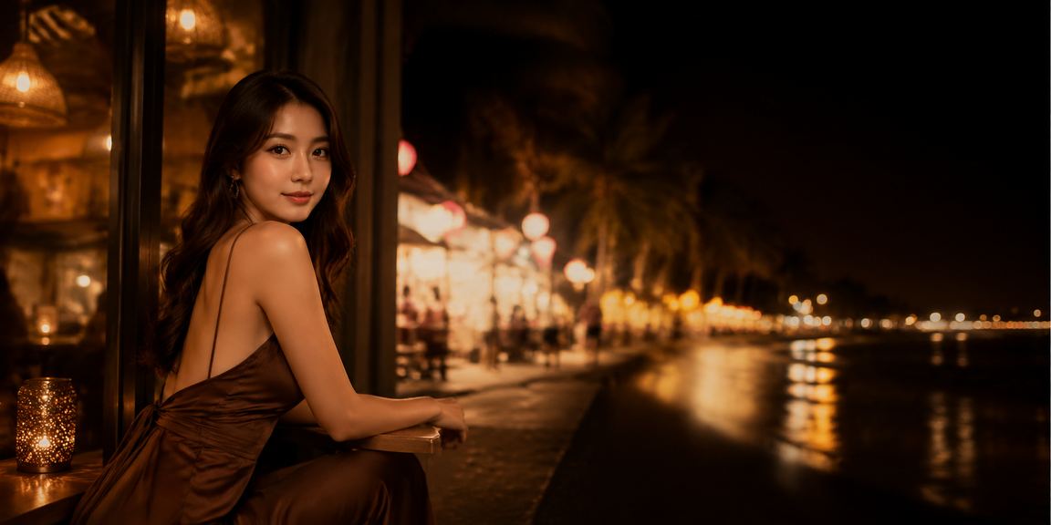 Quang cảnh trò chơi slot tại Mũi Né với quán cà phê đồng quê